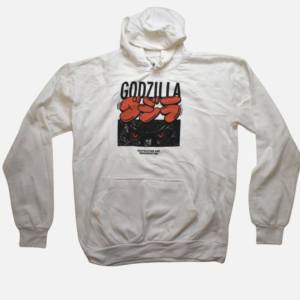 Godzilla Destruction And Regeneration Mens White Hoodie New